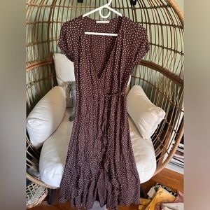 Abercrombie & Fitch brown wrap dress